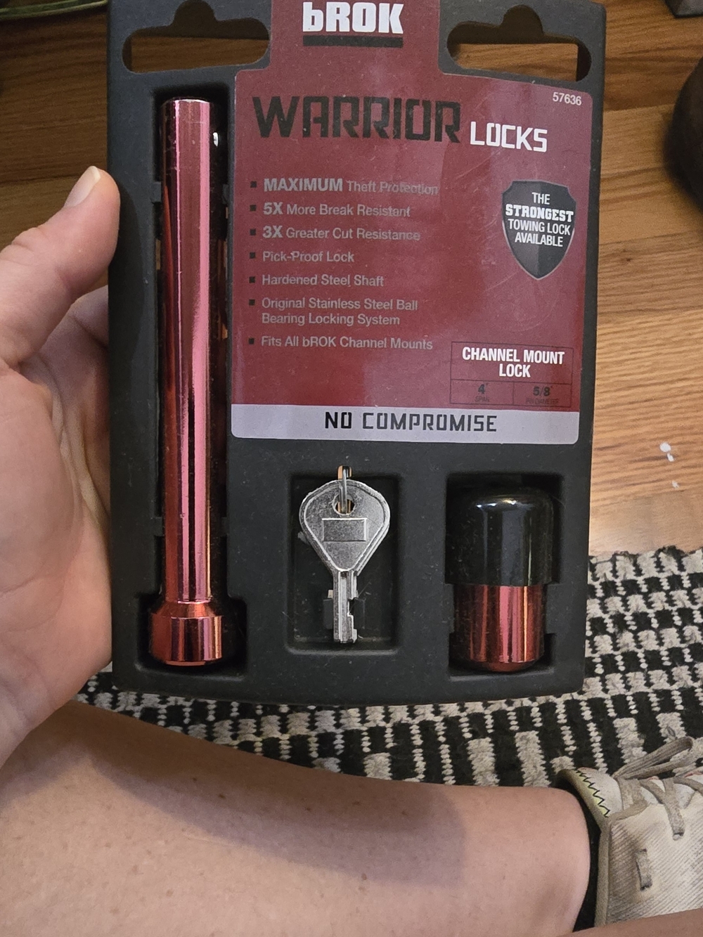 Warrior Locks Channel Mount Lock in Metallic Red